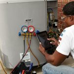 AC Heating Connect Service Tech uses an iPad 6 for important HVAC information